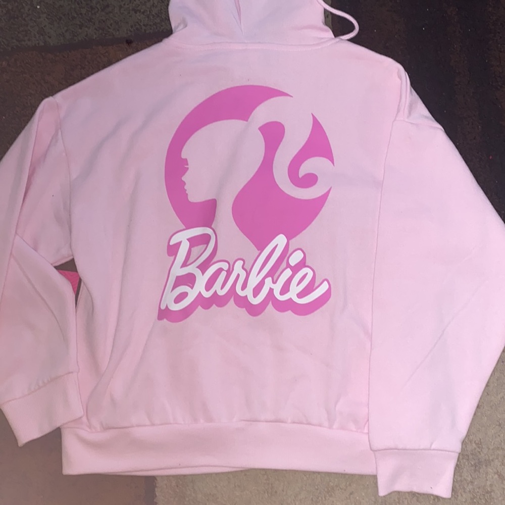 Barbie Pink Logo Hoodie - Light Pink with Hot Pink Graphic